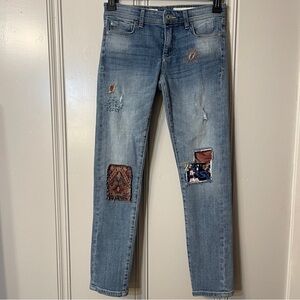 Pilcro Blue Boyfriend Jeans Distressed Style